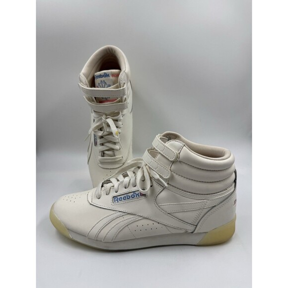 Reebok Freestyle Vintage IT'S A MAN'S WORLD High Top Sneakers Women's US10 Retro - Picture 1 of 16